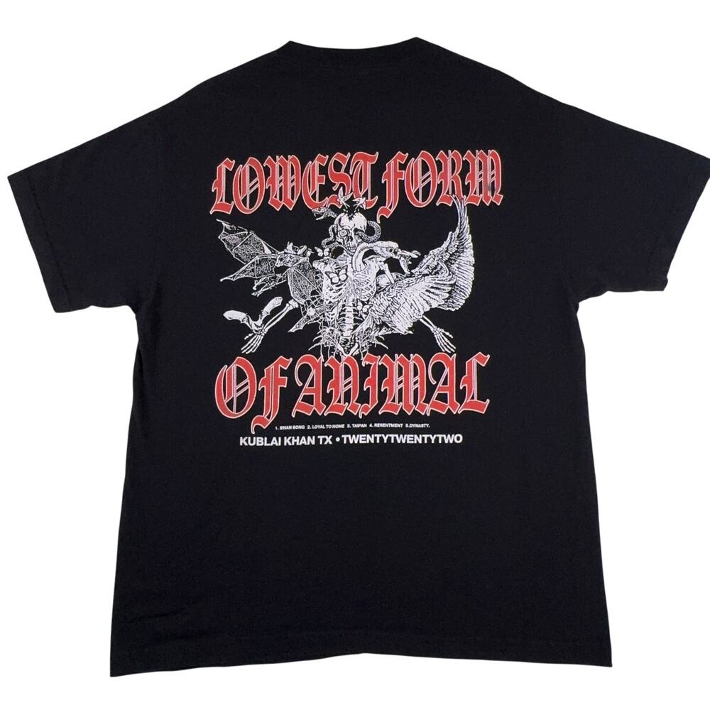 Kublai Khan TX 2022 Lowest Form of Animal Band T Shirt Large Metalcore Hardcore